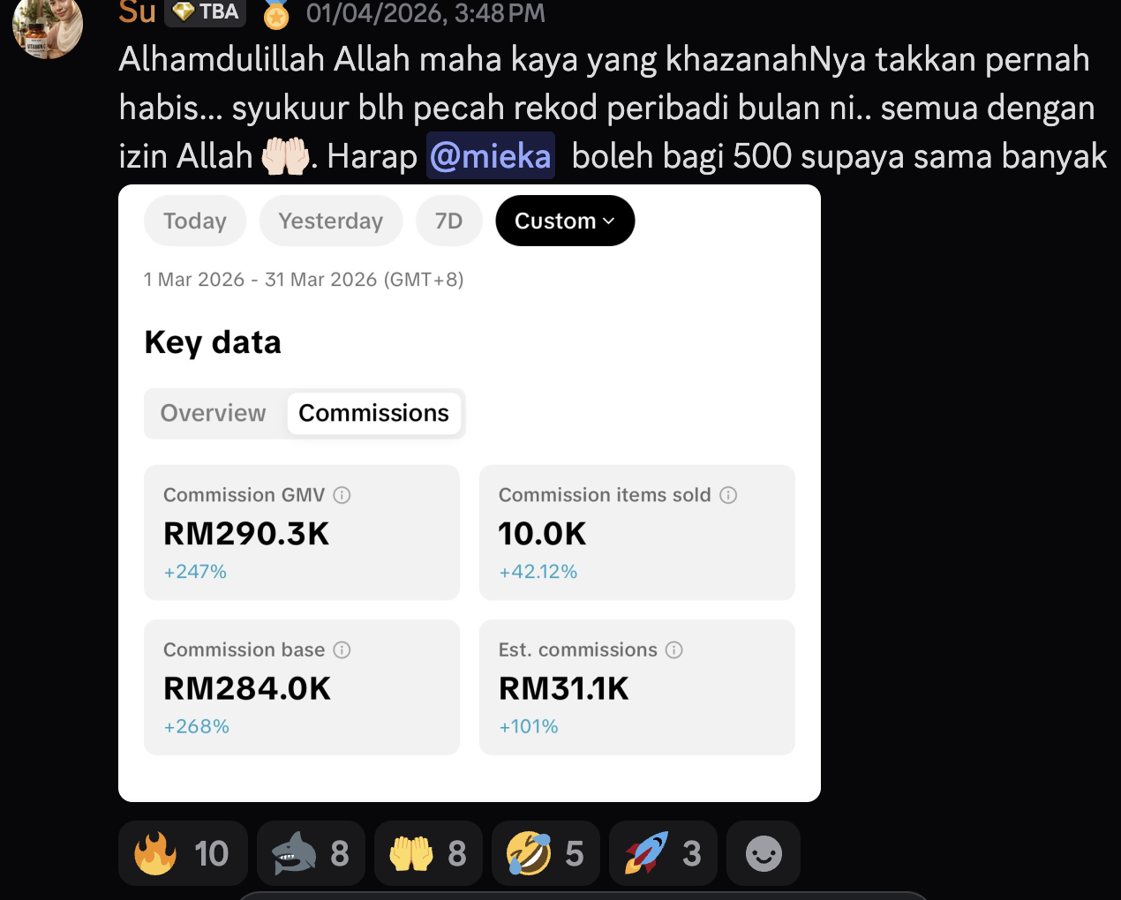 Student TBA — komisyen RM31.1k sebulan